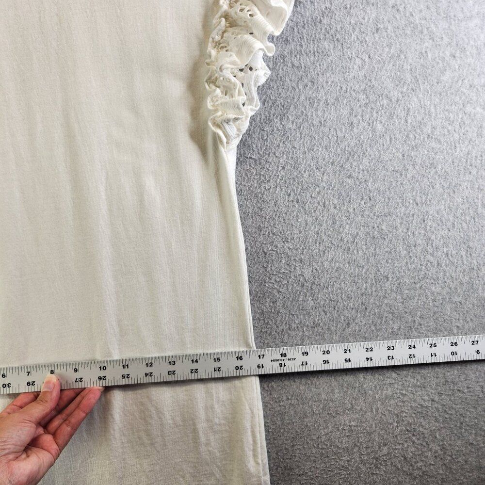 All Saints Dress Womens XS White Trixi Ruffle Eyelet Sleeves Mini Resortwear - Picture 10 of 13